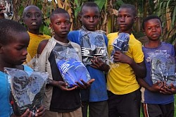 Kids with their new shoes