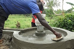 Finishing up Gimbo Village Well Kampala Ugandan